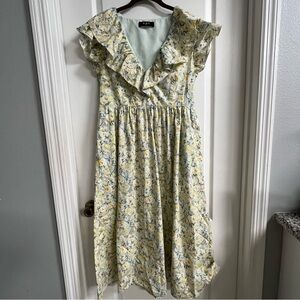 OPT Floral Maxi Dress with Ruffle Accents